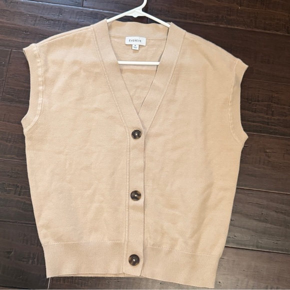 Evereve button up academic preppy sweater vest collegiate size M minimalist 90’s - Picture 7 of 8